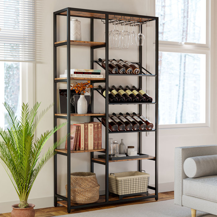 17 Stories Industrial Freestanding Wine Racks Bookcases And Bookshelves